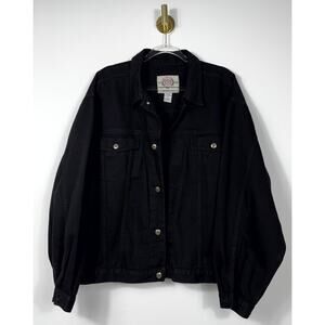 Vintage Bugle Boy Black Denim Jacket  L Heavyweight